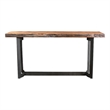 Pemberly Row Contemporary Solid Acacia Wood Console Table in Brown