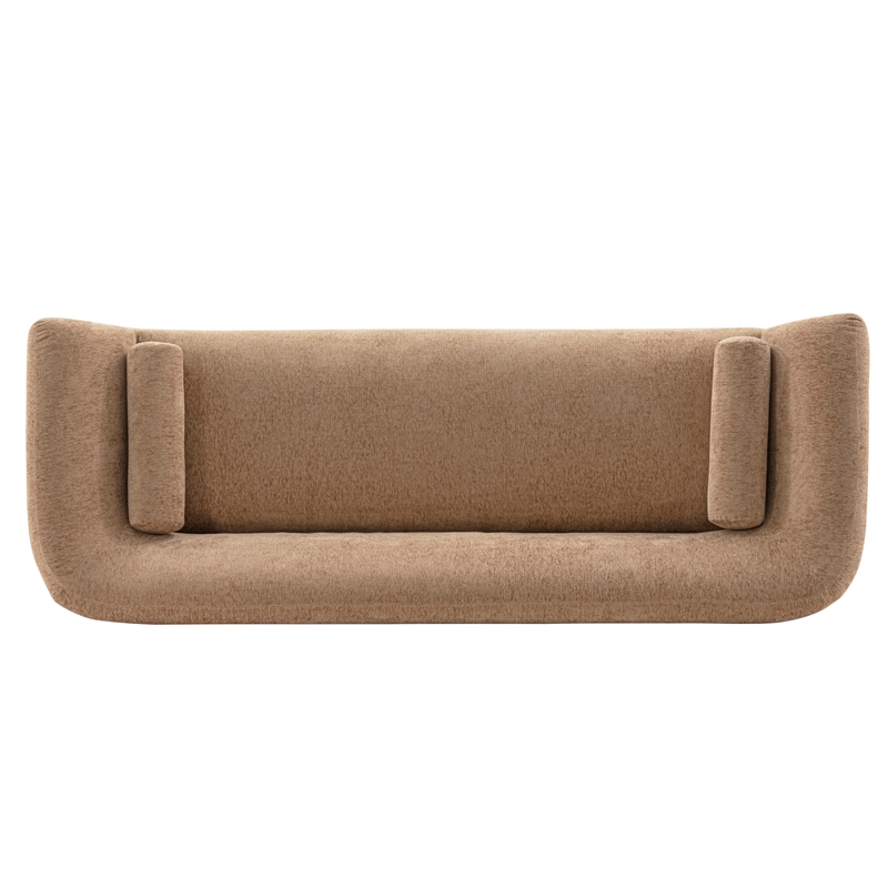 Pemberly Row Contemporary Sofa with Solid Wood Frame in Light Brown