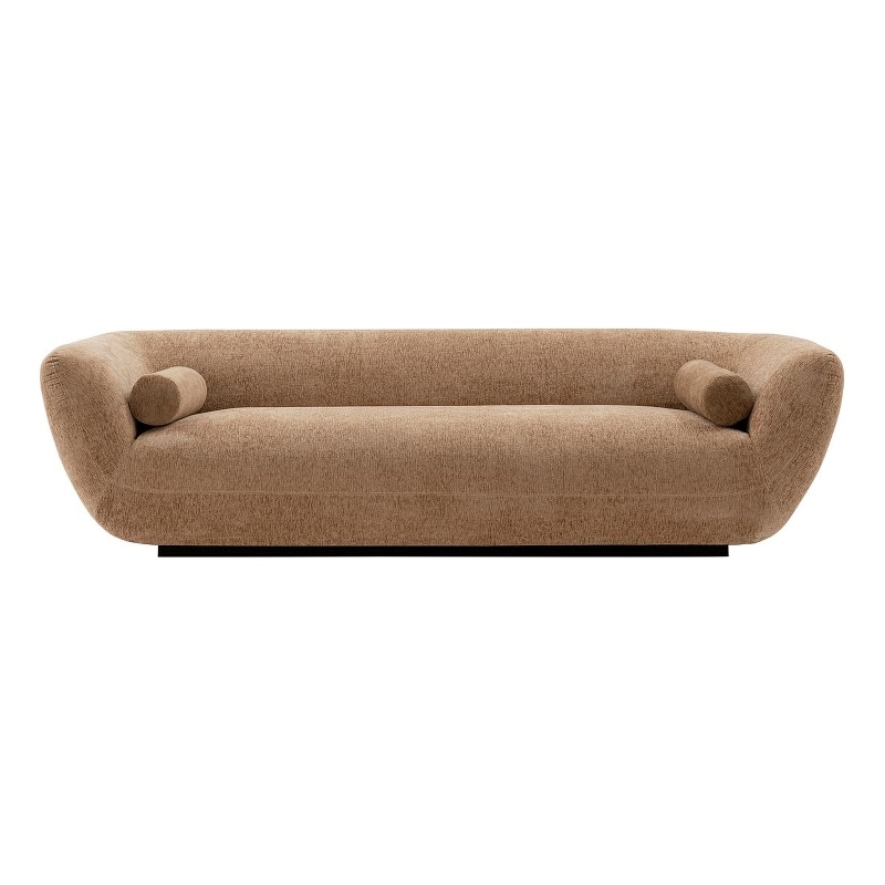 Pemberly Row Contemporary Sofa with Solid Wood Frame in Light Brown