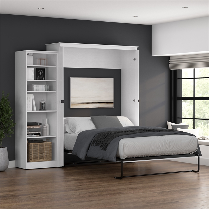 Pemberly Row Queen Murphy Bed with Closet Organizer (94W) - Engineered Wood