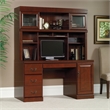 Pemberly Row Engineered Wood Desk with Hutch in Classic Cherry Finish