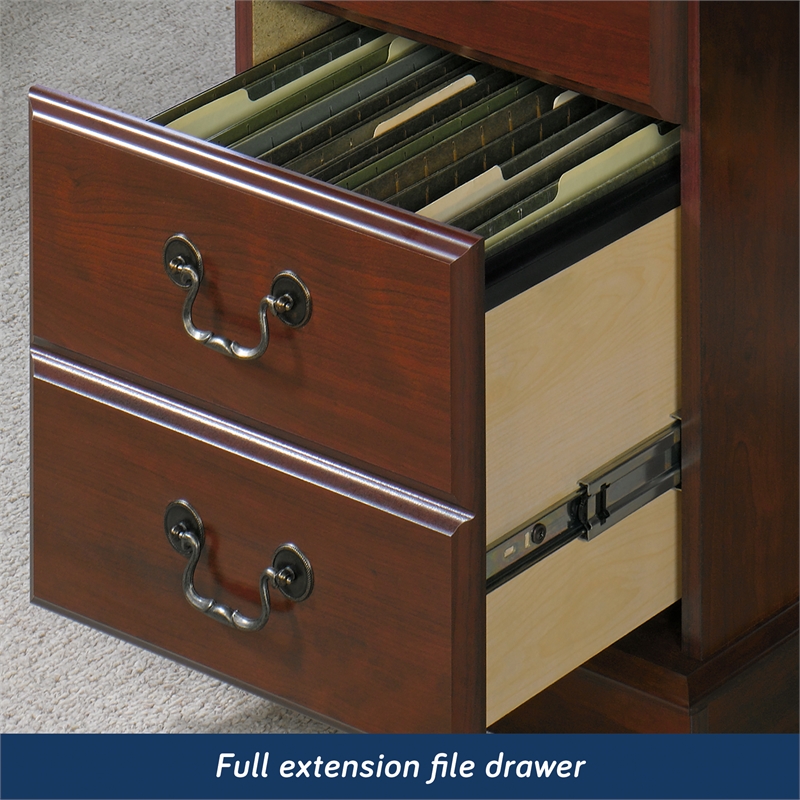 Pemberly Row Engineered Wood Desk with Hutch in Classic Cherry Finish