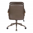 Pemberly Row Contemporary Office Chair in Chocolate Faux Leather