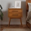 Pemberly Row Contemporary Solid Wood 2 Drawer Nightstand in Light Toffee