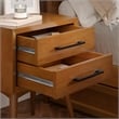 Pemberly Row Contemporary Solid Wood 2 Drawer Nightstand in Light Toffee