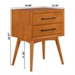 Pemberly Row Contemporary Solid Wood 2 Drawer Nightstand in Light Toffee