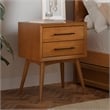 Pemberly Row Contemporary Solid Wood 2 Drawer Nightstand in Light Toffee