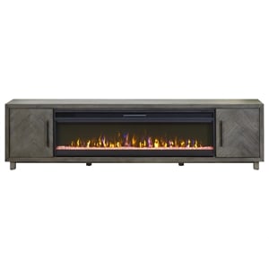 Pemberly Row 67&quot Fireplace Console Entertainment Fully Assembled in Gray