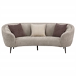 Pemberly Row Fabric Upholstered Channel Back Curved Sofa Beige