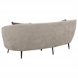Pemberly Row Fabric Upholstered Channel Back Curved Sofa Beige