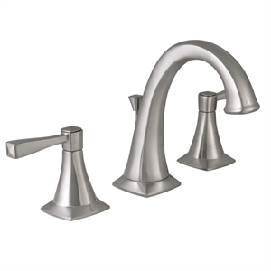 Pemberly Row 2 Handle Brass Bathroom Faucet in Satin Nickel 8 inch