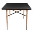 Pemberly Row Contemporary Dining Table in Black & Bronze Finish