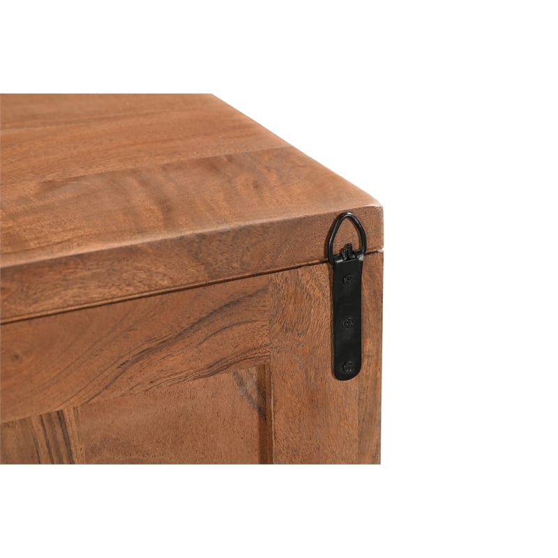 Pemberly Row 6-drawer Live Edge Solid Wood Dresser in Brown/Black