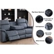 Pemberly Row 3Pc Fabric Reclining Living Room Set with Cup Holders Storage Grey