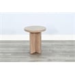 Pemberly Row Contemporary Round Small Solid Wood Accent Table in Natural