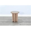 Pemberly Row Contemporary Round Small Solid Wood Accent Table in Natural