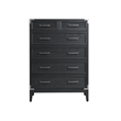 Pemberly Row Contemporary 5-Drawer Chest Weathered Steel in Silver