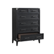 Pemberly Row Contemporary 5-Drawer Chest Weathered Steel in Silver