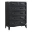 Pemberly Row Contemporary 5-Drawer Chest Weathered Steel in Silver