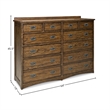 Pemberly Row Contemporary 12-Drawer Wood Dresser in Brown Finish