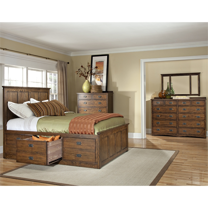 Pemberly Row Contemporary 12-Drawer Wood Dresser in Brown Finish