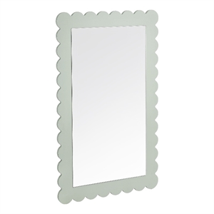 Pemberly Row Contemporary Wall Hanging Mirror in Sage Finish