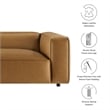 Pemberly Row Contemporary Upholstered Vegan Leather Sofa in Camel