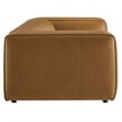 Pemberly Row Contemporary Upholstered Vegan Leather Sofa in Camel