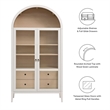 Pemberly Row Contemporary Storage Display Cabinet in Ivory Oak