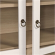 Pemberly Row Contemporary Storage Display Cabinet in Ivory Oak