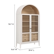 Pemberly Row Contemporary Storage Display Cabinet in Ivory Oak