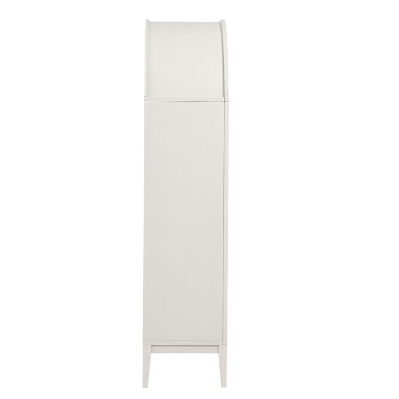 Pemberly Row Contemporary Storage Display Cabinet in Ivory Oak