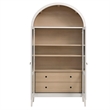 Pemberly Row Contemporary Storage Display Cabinet in Ivory Oak