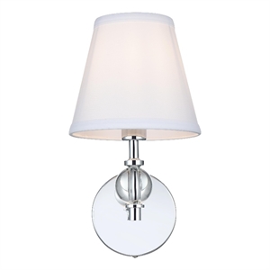 Pemberly Row Contemporary 7&quot Wall Iron Sconce In Chrome Finish