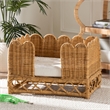 Pemberly Row Contemporary Bohemian Light Honey Rattan Pet Bed