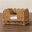 Pemberly Row Contemporary Bohemian Light Honey Rattan Pet Bed