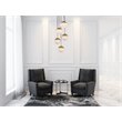 Pemberly Row Eclipse 5-Light Metal & Glass Pendant in Brass/Frosted White