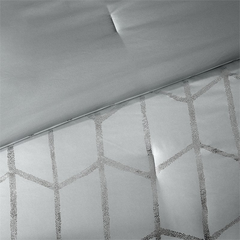 Pemberly Row 5-piece Polyester Microfiber Comforter Set in Gray