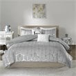 Pemberly Row 5-piece Polyester Microfiber Comforter Set in Gray