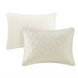 Pemberly Row Traditional 100 Percent Polyester Fitted Bedspread in Cream