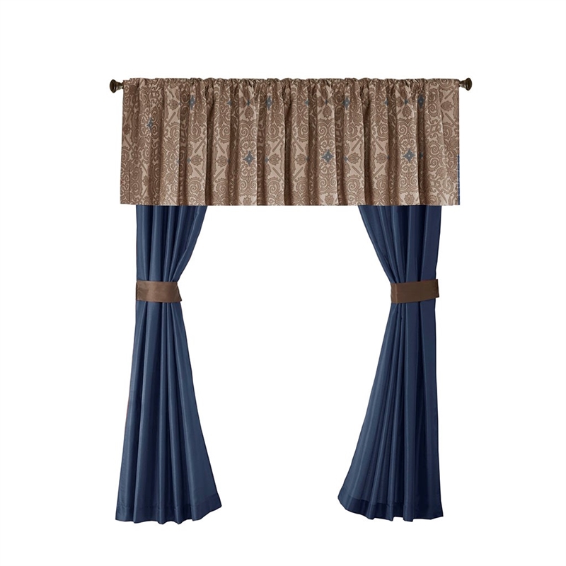 Pemberly Row Contemporary 24 Piece Room In a Bag in Navy Finish