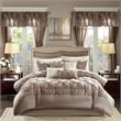 Pemberly Row Contemporary Fabric 24 Piece Room in a Bag in Taupe