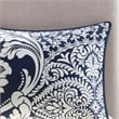 Pemberly Row Contemporary 7 Piece Cotton Printed Comforter Set in Indigo
