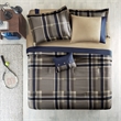 Pemberly Row Plaid Comforter Set with Bed Sheets in Navy Multi