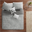 Pemberly Row Metallic Printed Comforter Set in Grey and Silver