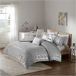 Pemberly Row Metallic Printed Comforter Set in Grey and Silver