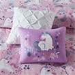 Pemberly Row Unicorn Contemporary Cotton Comforter Set in Pink