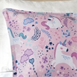 Pemberly Row Unicorn Contemporary Cotton Comforter Set in Pink