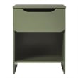Pemberly Row Contemporary 1-Drawer Wood Nightstand in Green Finish