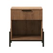 Pemberly Row Contemporary 1-Drawer Wood Nightstand in Mocha Finish